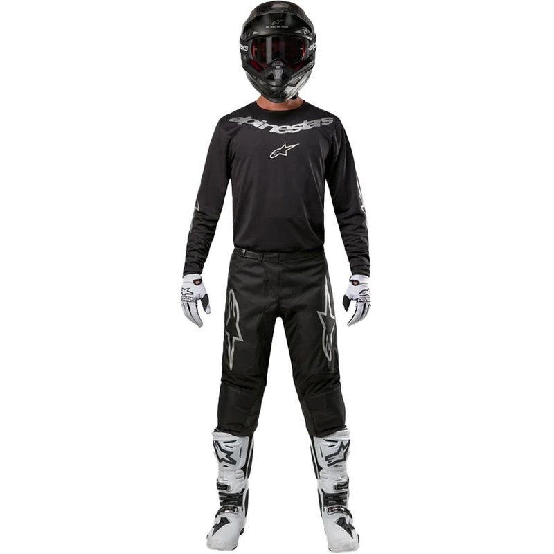 Alpinestars Fluid Graphite Motorcrossbroek Zwart en Zilver