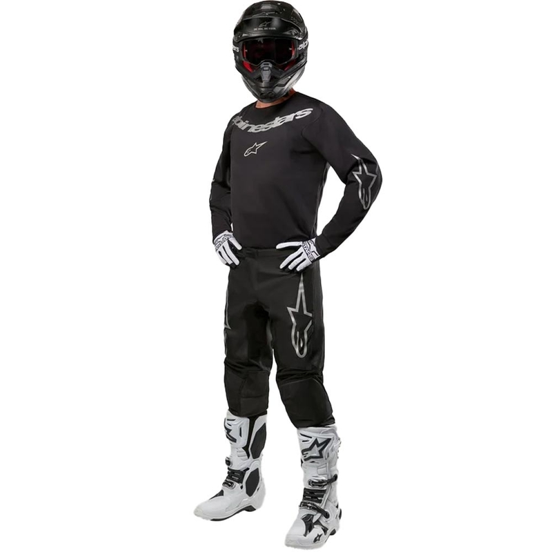 Alpinestars Fluid Graphite Motorcrossbroek Zwart en Zilver