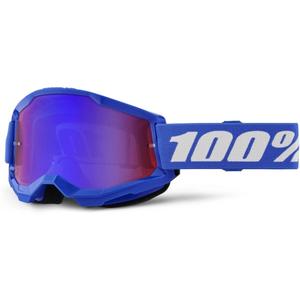 Kinder motorcrossbril 100% STRATA 2 blauw rood-blauw plexi