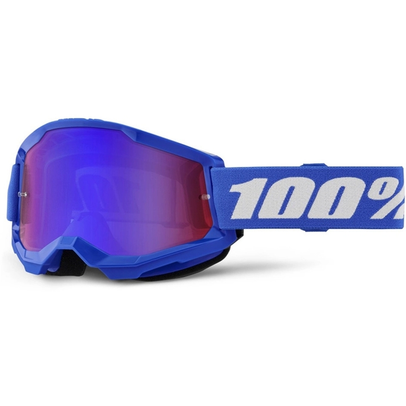 Kinder motorcrossbril 100% STRATA 2 blauw rood-blauw plexi