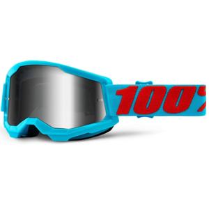 Motorcrossbril 100% STRATA 2 Summit blauw (zilver gespiegeld plexi)