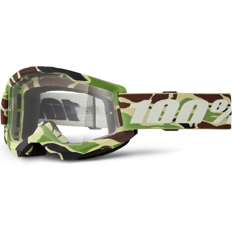 Motorcrossbril 100% STRATA 2 New War Camo groen (helder plexi)