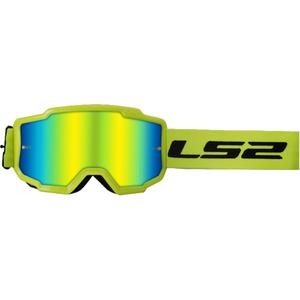 LS2 Charger H-V motorcrossbril geel met iridium plexi