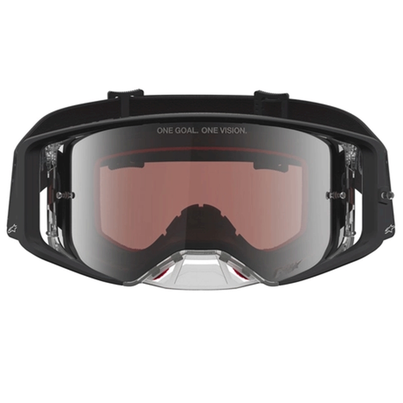 Alpinestars Supertech Cloak motorcrossbril zwart met spiegelend zilverkleurig plexiglas