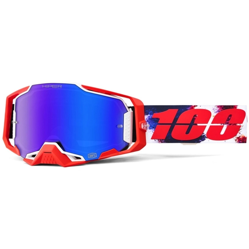 Motorcrossbril 100% ARMEGA Morpho met blauw HIPER plexi