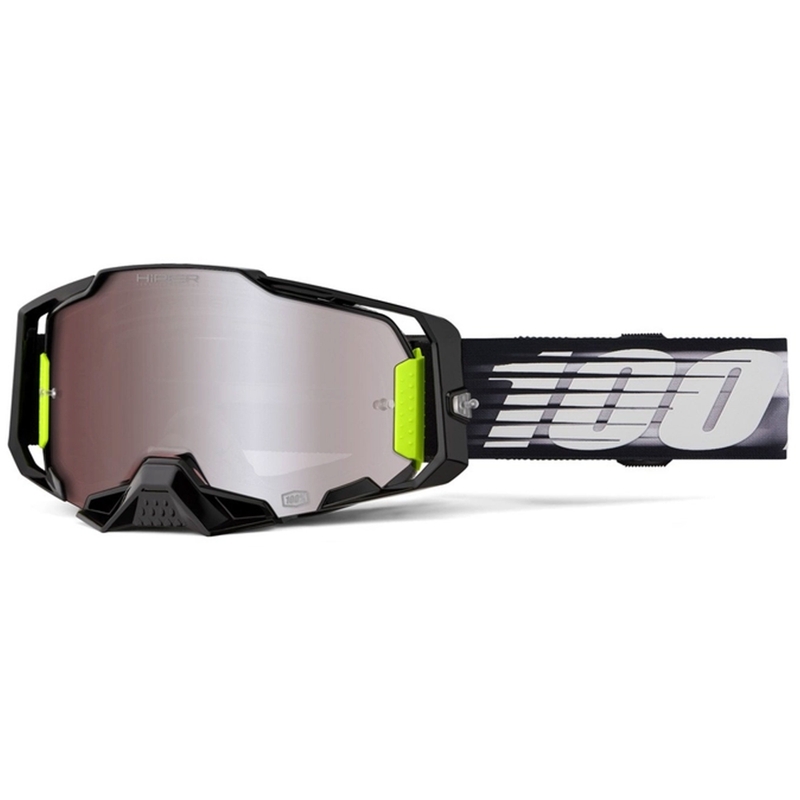 Motorcrossbril 100% ARMEGA Lightspeed met zilver HIPER plexi