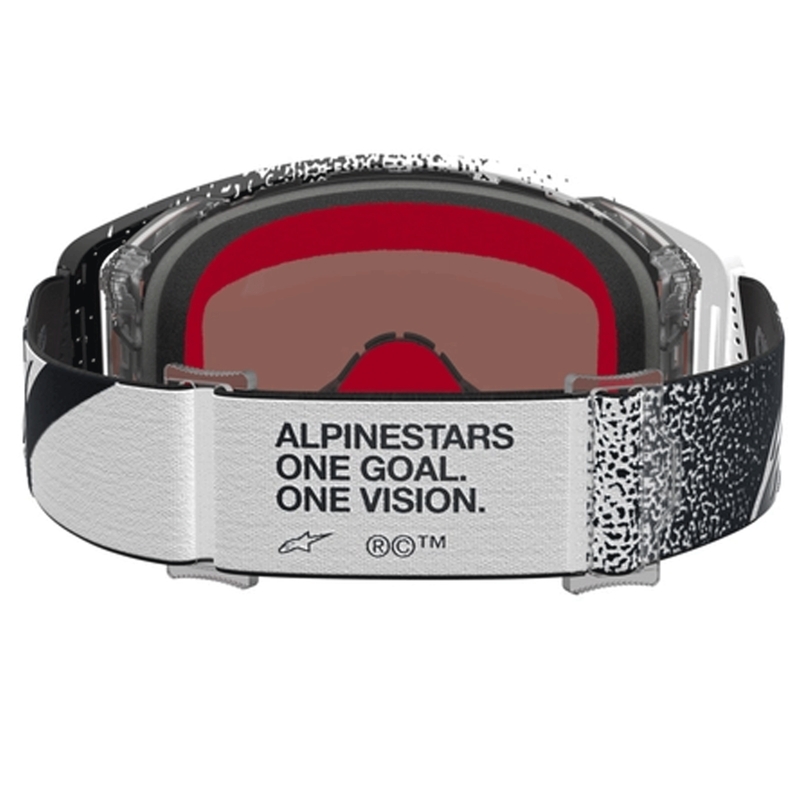Alpinestars Supertech motorcrossbril wit-zwart met spiegelend zilverkleurig plexiglas