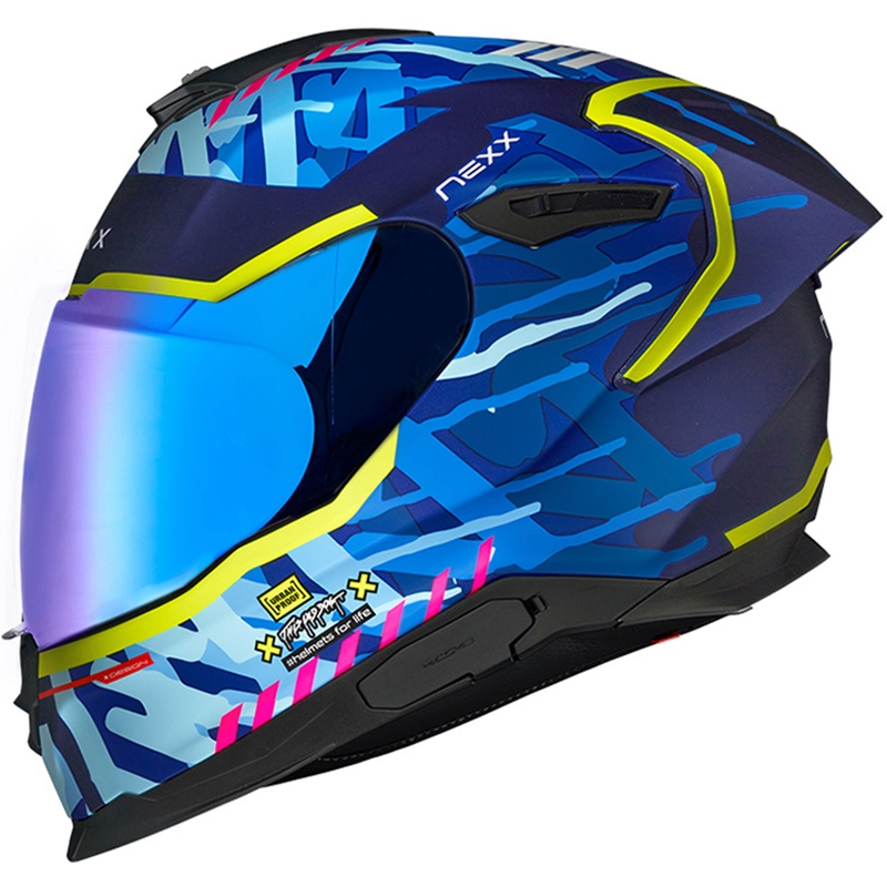 Integraal motorhelm Nexx Y.100R Urbangram donkerblauw uitverkoop - II. kwaliteit