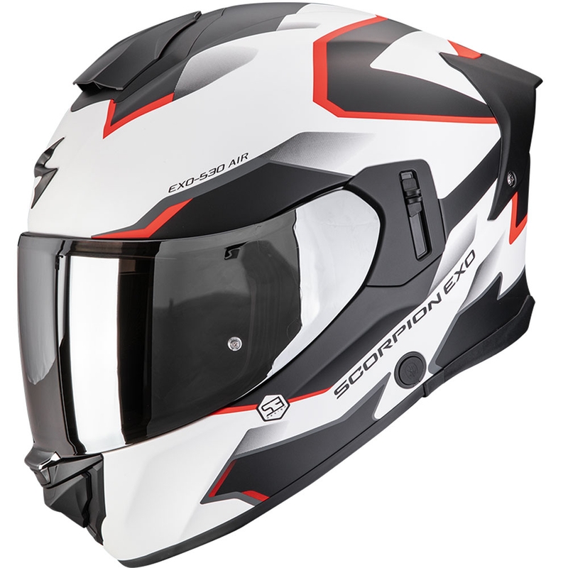 Scorpion EXO-530 Air Clip integraal motorhelm mat wit-zwart-rood - II. kwaliteit