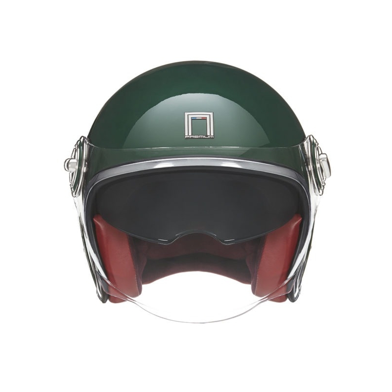 Open motorhelm NOX PREMIUM Heritage groen - II. kwaliteit