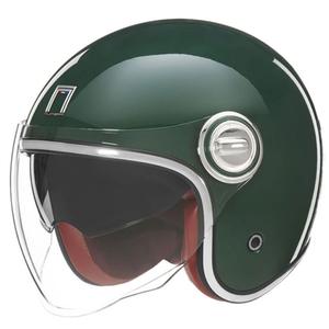 Open motorhelm NOX PREMIUM Heritage groen - II. kwaliteit