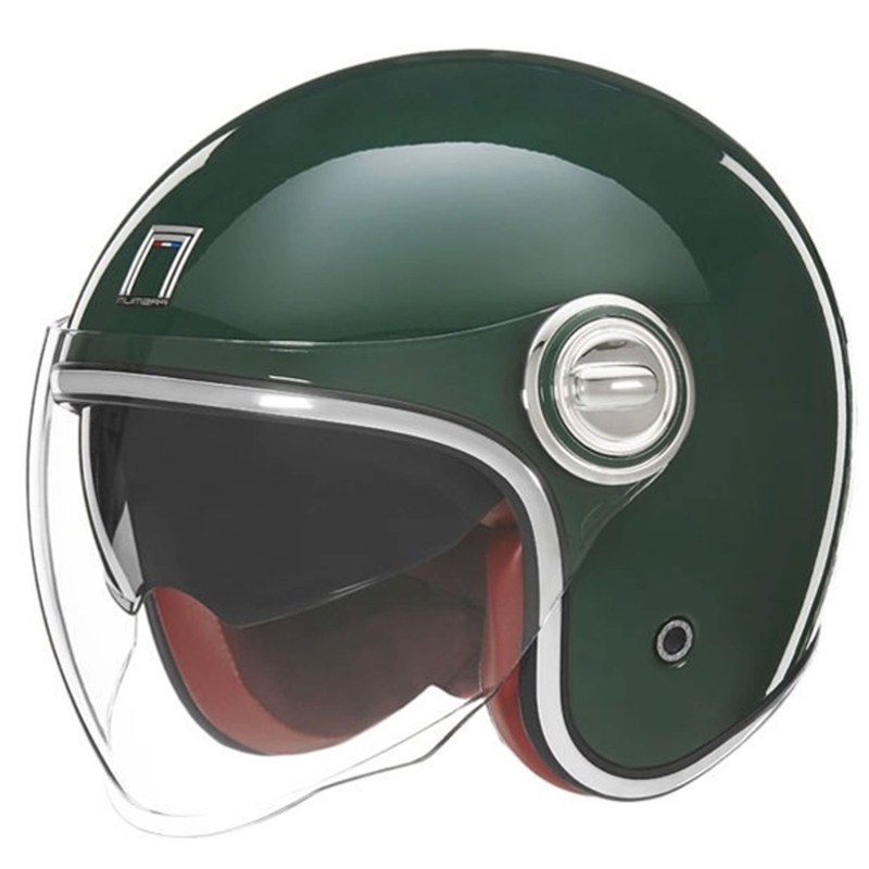Open motorhelm NOX PREMIUM Heritage groen - II. kwaliteit