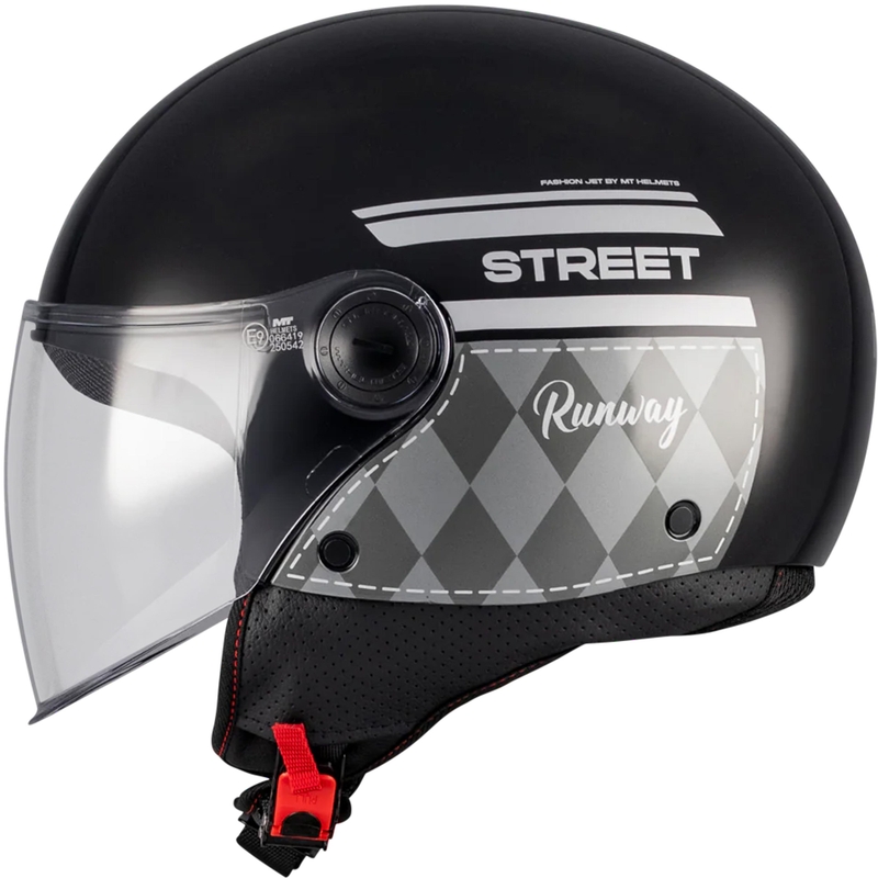 Open motorhelm MT Street S Runway B2 zwart-grijs - II. kwaliteit