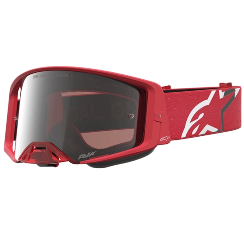 Alpinestars Supertech Vesta fluo rood-chromen motorcrossbril