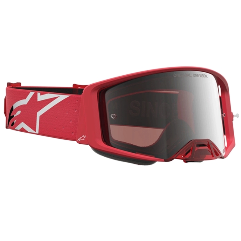 Alpinestars Supertech Vesta fluo rood-chromen motorcrossbril