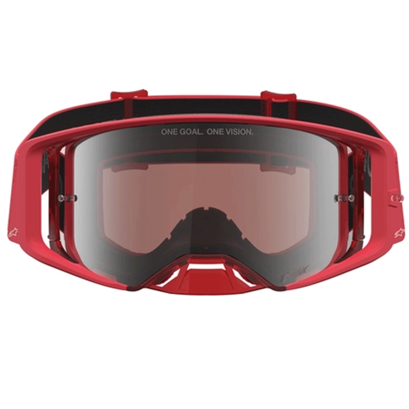 Alpinestars Supertech Vesta fluo rood-chromen motorcrossbril