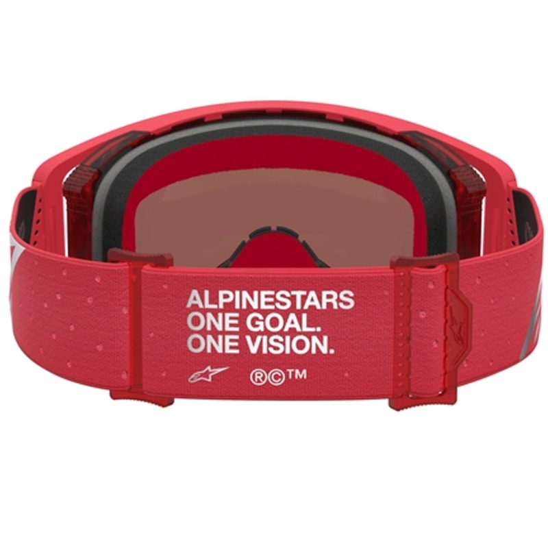 Alpinestars Supertech Vesta fluo rood-chromen motorcrossbril