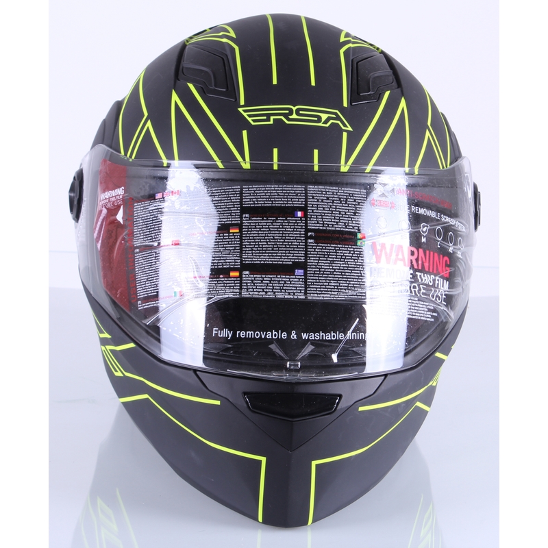 Integrální přilba na motorku RSA District černo-fluo žlutá výprodej
