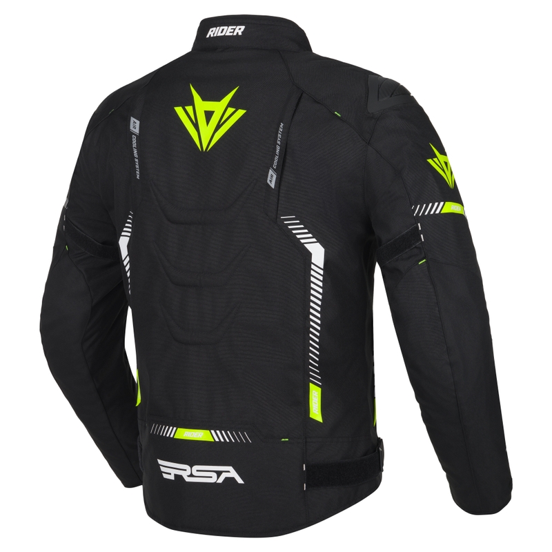 Motorjas RSA Rider zwart-wit-fluo geel 2 - II. kwaliteit