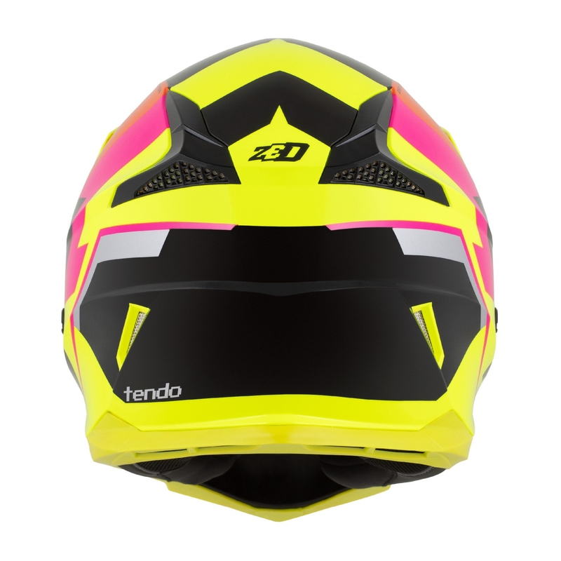 Kinder motorcrosshelm ZED X1.9 Tendo fluo geel-roze-oranje-zwart - II. kwaliteit