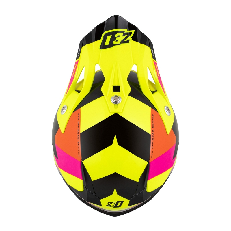 Kinder motorcrosshelm ZED X1.9 Tendo fluo geel-roze-oranje-zwart - II. kwaliteit