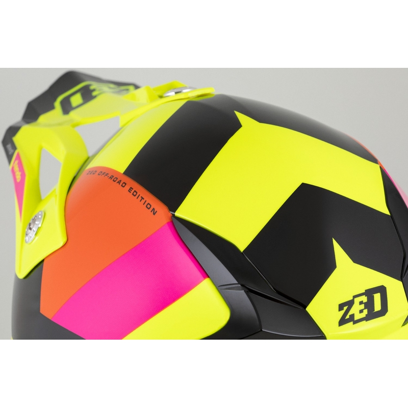 Kinder motorcrosshelm ZED X1.9 Tendo fluo geel-roze-oranje-zwart - II. kwaliteit
