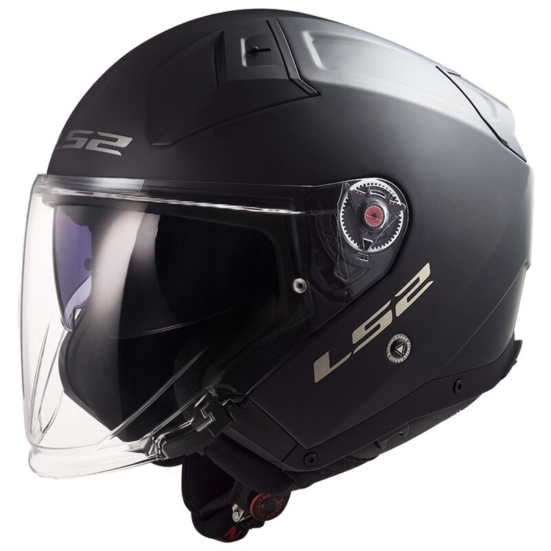 Open Motorfietshelm LS2 OF603 Infinity II Solid Black Matte - II. kwaliteit