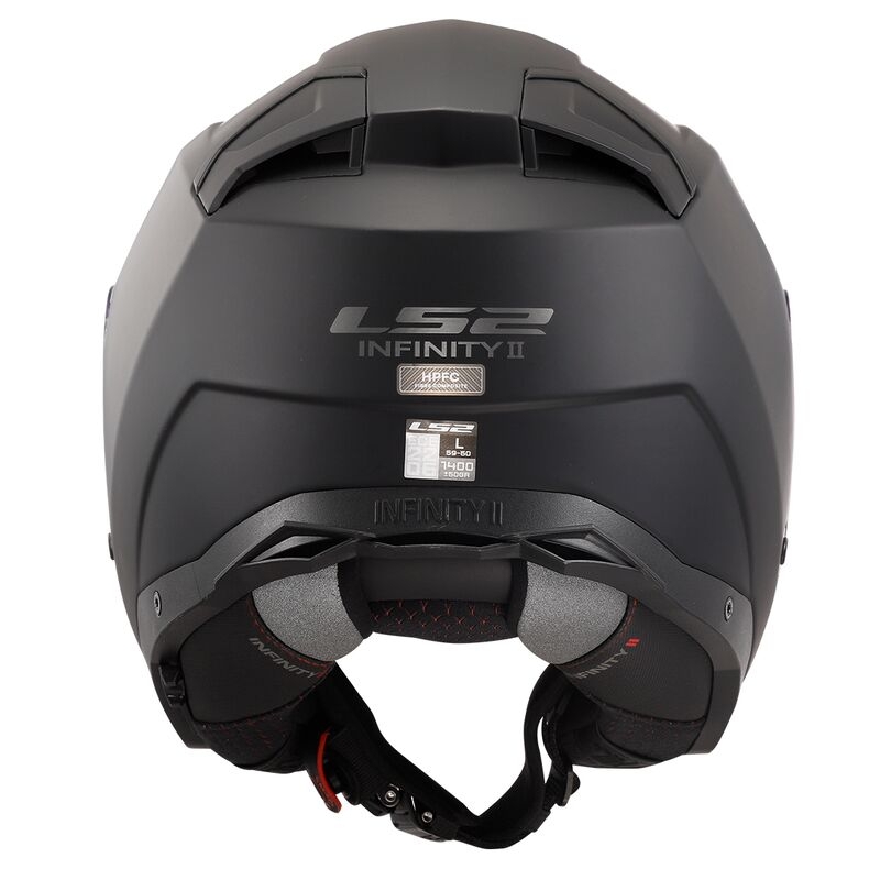 Open Motorfietshelm LS2 OF603 Infinity II Solid Black Matte - II. kwaliteit