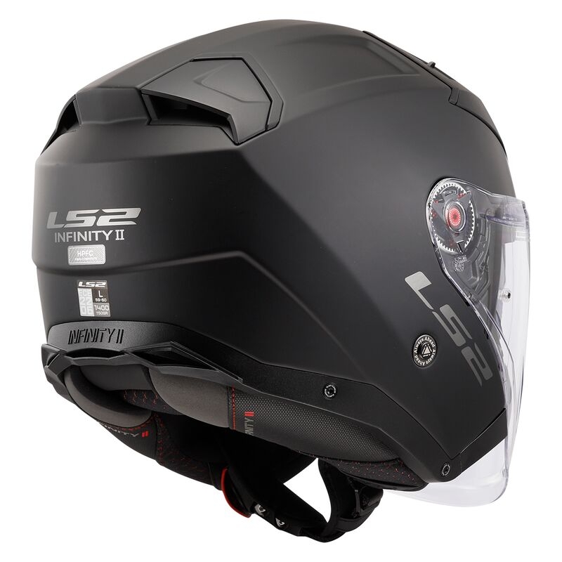 Open Motorfietshelm LS2 OF603 Infinity II Solid Black Matte - II. kwaliteit