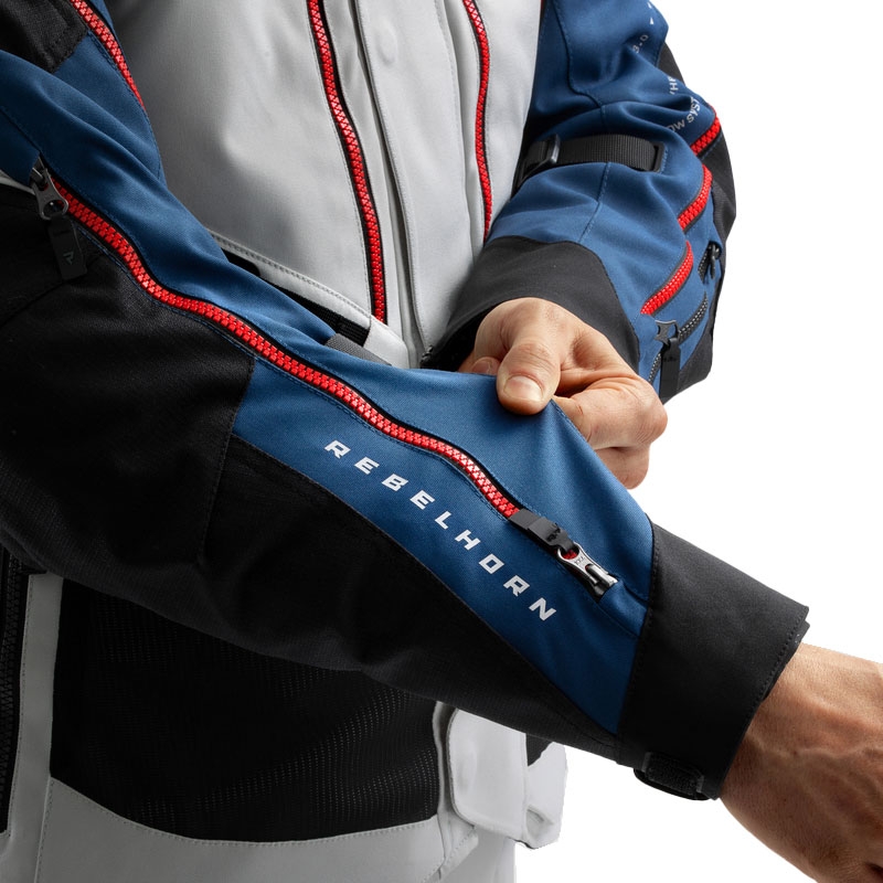 Motorjas Rebelhorn Hardy 3.0 blauw-grijs-rood 2 - II. kwaliteit