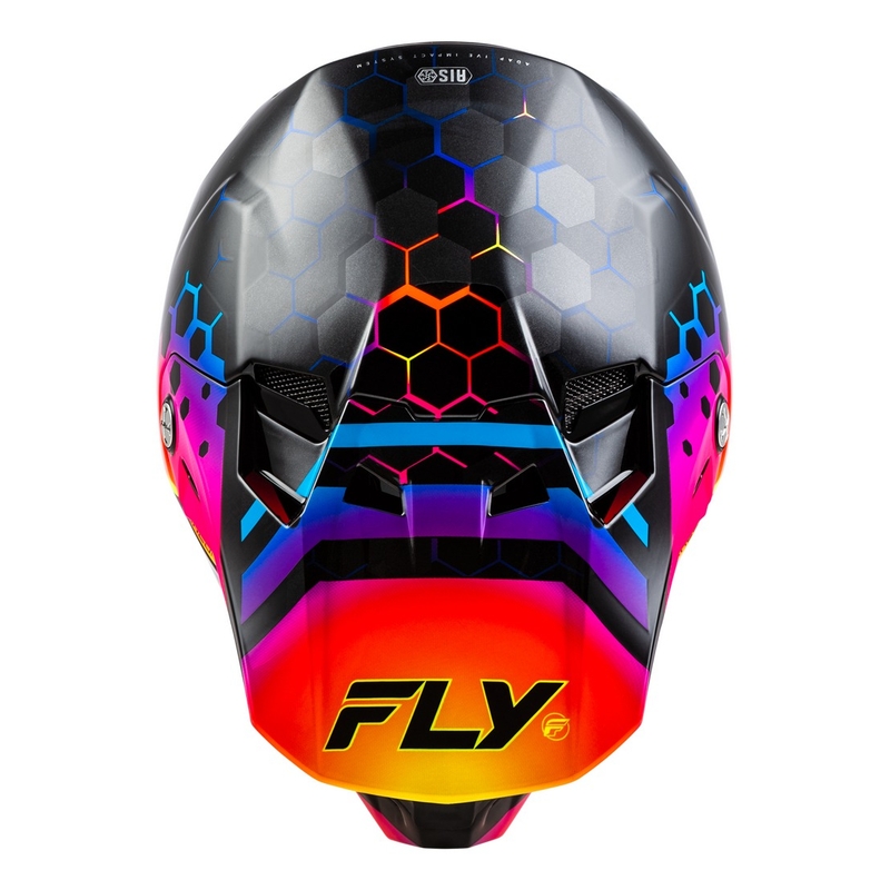 Motorcrosshelm FLY Racing Formula CC Tektonic zwart-geel-roze - II. kwaliteit