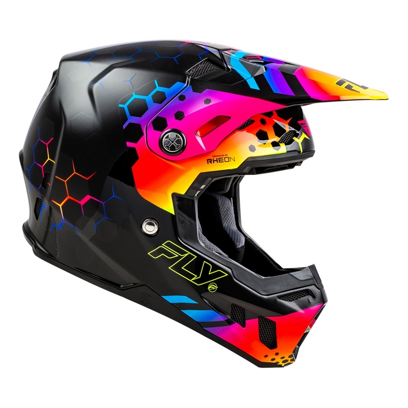 Motorcrosshelm FLY Racing Formula CC Tektonic zwart-geel-roze - II. kwaliteit