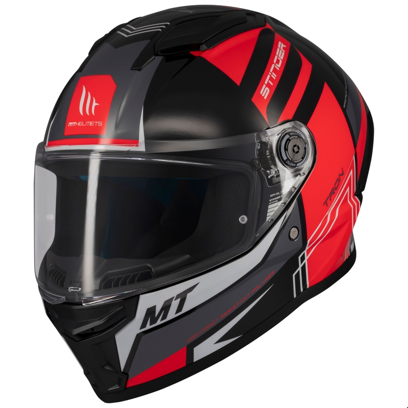MT Stinger 2 Tron integraal motorhelm zwart-rood-grijs - II. kwaliteit