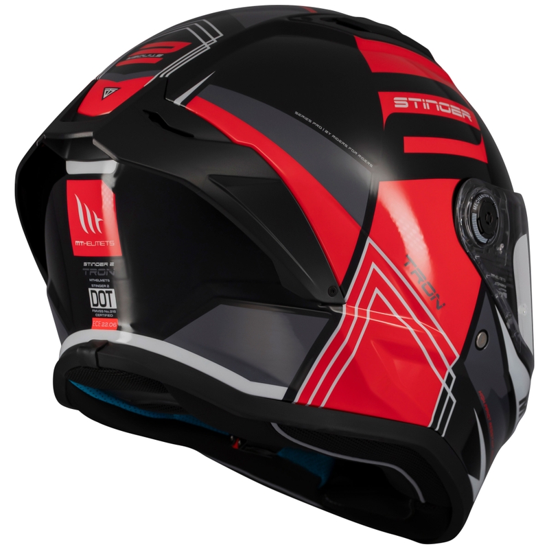 MT Stinger 2 Tron integraal motorhelm zwart-rood-grijs - II. kwaliteit
