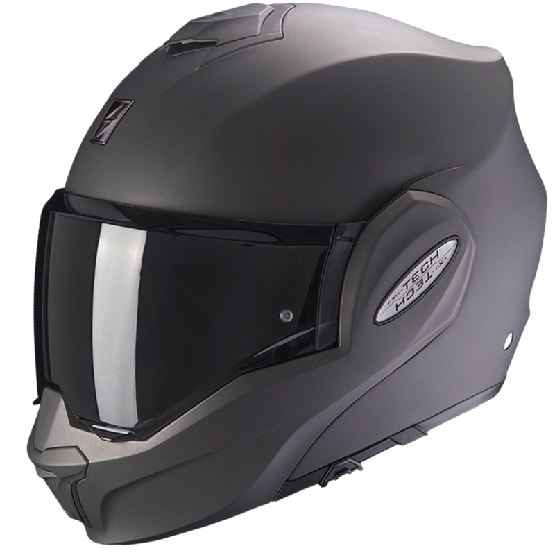 Opvouwbare motorhelm Scorpion EXO-TECH EVO Solid mat antraciet - II. kwaliteit