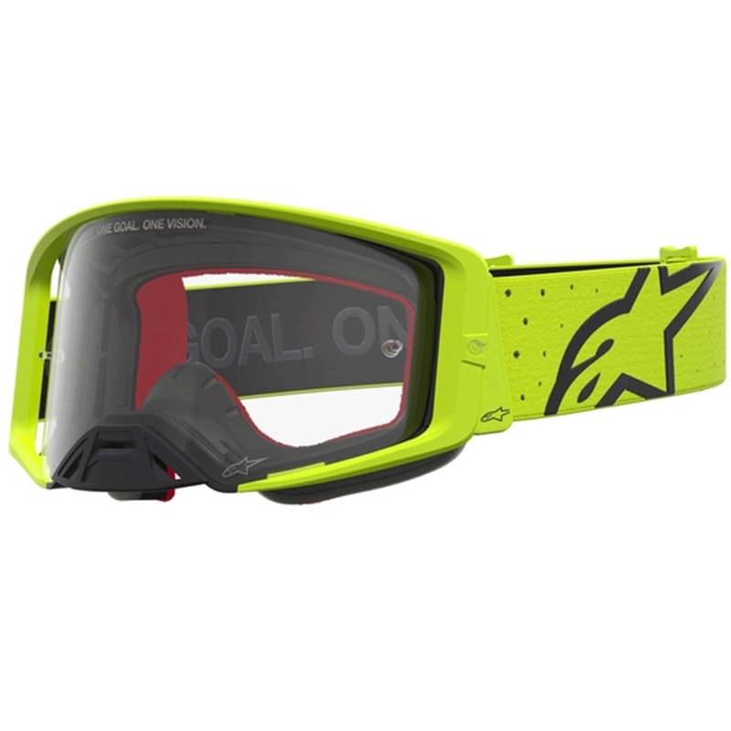Alpinestars Supertech Vesta fluo geel-zwarte motorcrossbril (transparant plexiglas)