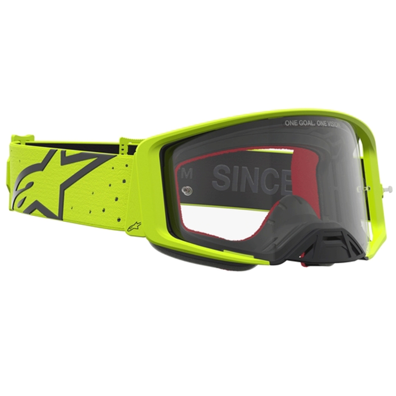 Alpinestars Supertech Vesta fluo geel-zwarte motorcrossbril (transparant plexiglas)