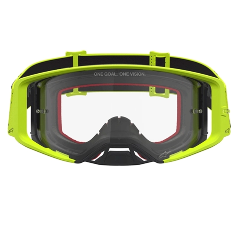 Alpinestars Supertech Vesta fluo geel-zwarte motorcrossbril (transparant plexiglas)