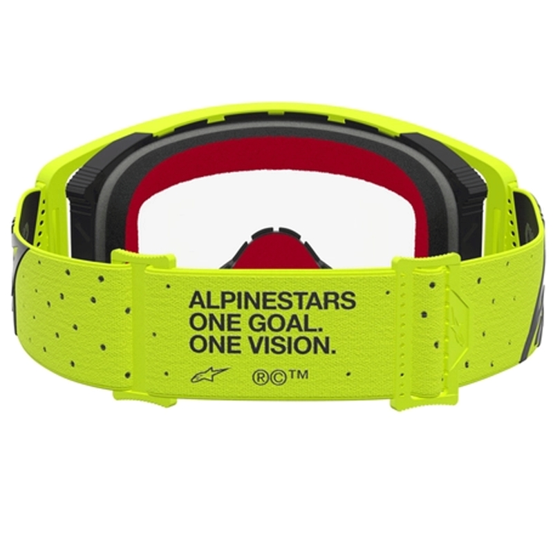 Alpinestars Supertech Vesta fluo geel-zwarte motorcrossbril (transparant plexiglas)