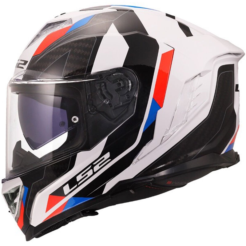 Integraal motorhelm LS2 FF818 Storm III Sports glanzend wit-blauw-rood - II. kwaliteit