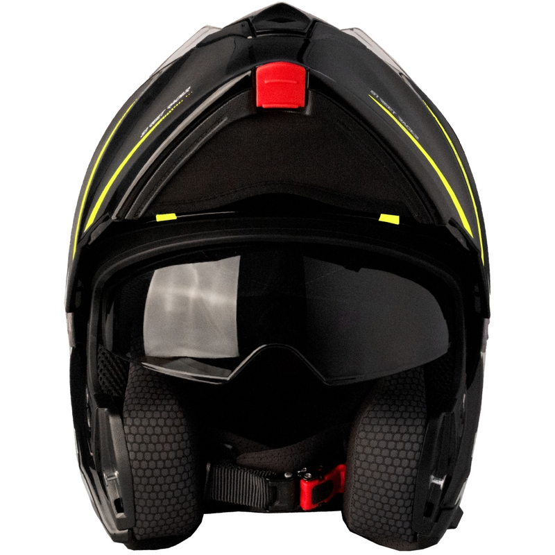 Opklapbare motorhelm Street Racer Fury zwart-fluo geel 2 - II. kwaliteit