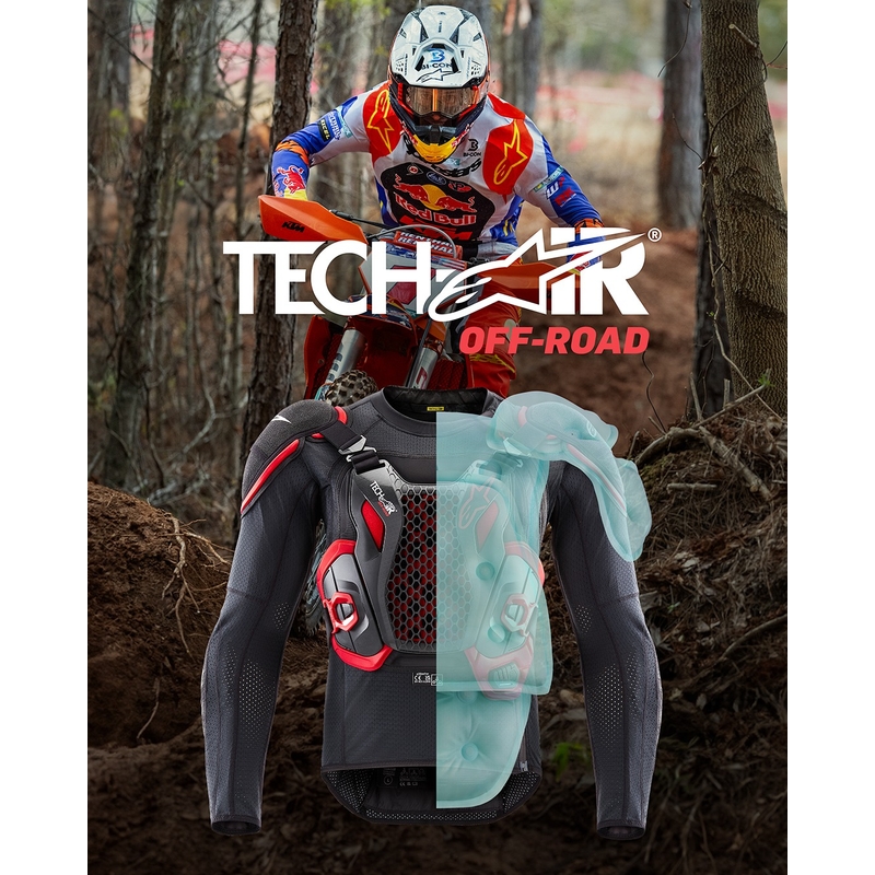Alpinestars TECH-AIR®OFF-ROAD systeem airbag vest zwart-rood 2 - II. kwaliteit