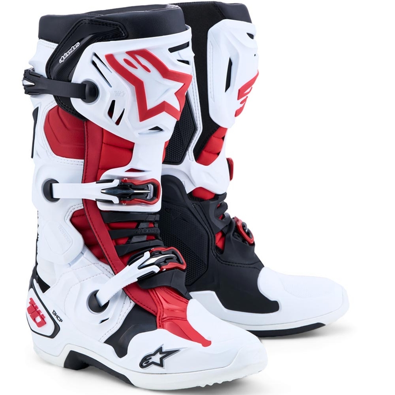 Alpinestars TECH 10 motorcrosslaarzen wit-zwart-rood