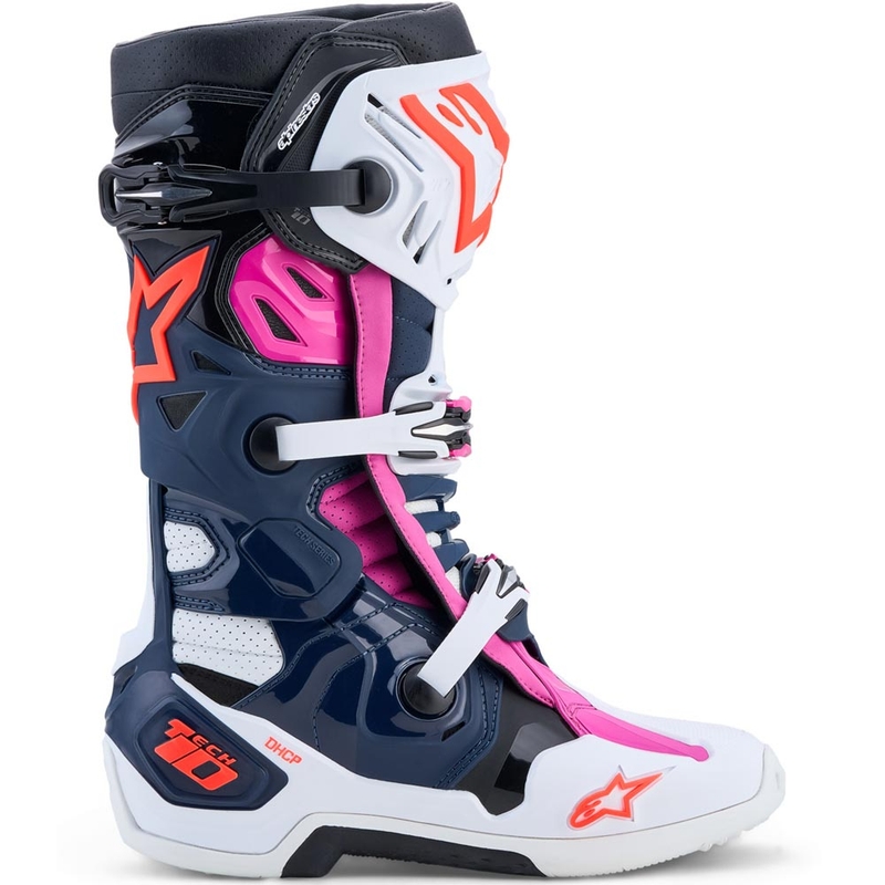 Alpinestars TECH 10 Supervented motorcrosslaarzen donkerblauw-wit-zwart-paars