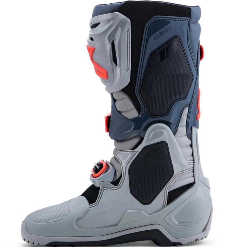 Alpinestars Tech 10 Enduro motorlaarzen Grijs-Donkergrijs-Fluorrood