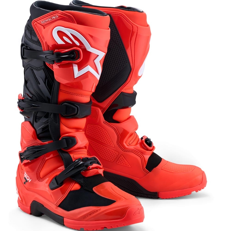 Alpinestars TECH 7 Enduro motorlaarzen fluorescerend rood-zwart