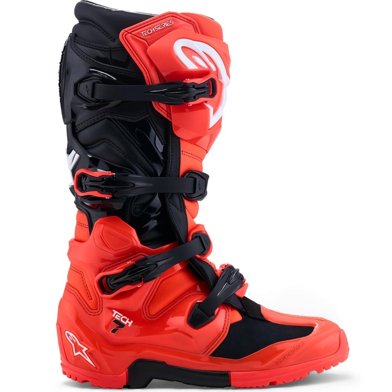 Alpinestars TECH 7 Enduro motorlaarzen fluorescerend rood-zwart