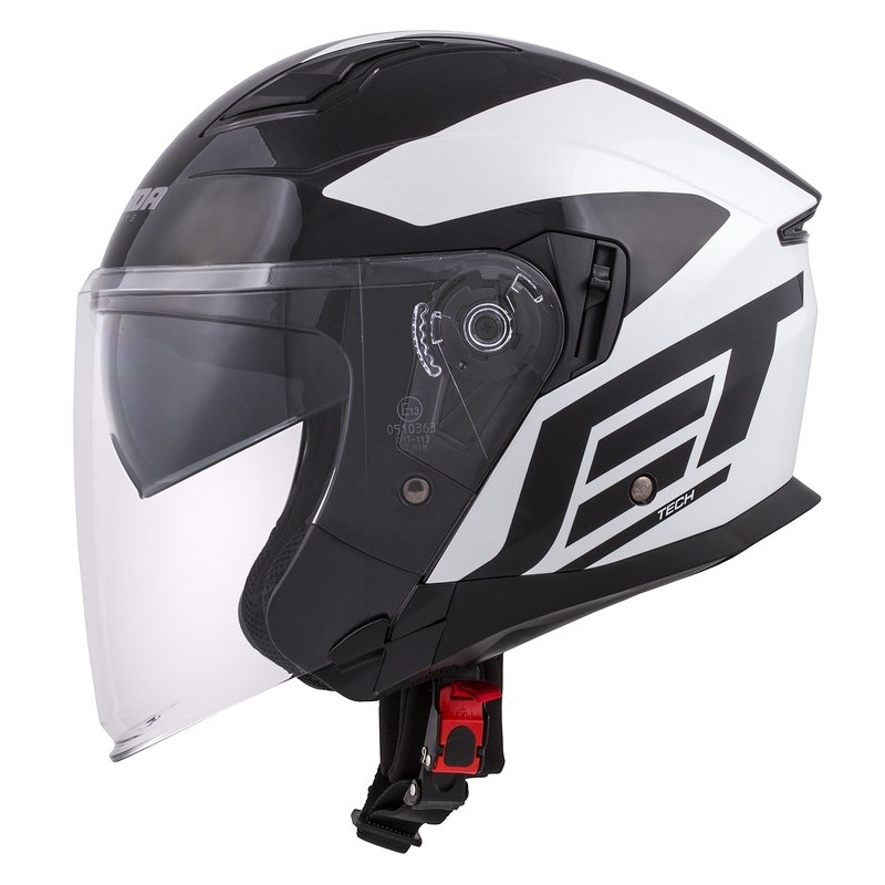 Cassida Jet Tech Corso Open Motorfietshelm Zwart Wit