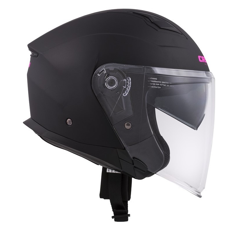 Cassida Jet Tech Open Motorhelm Zwart en Roze