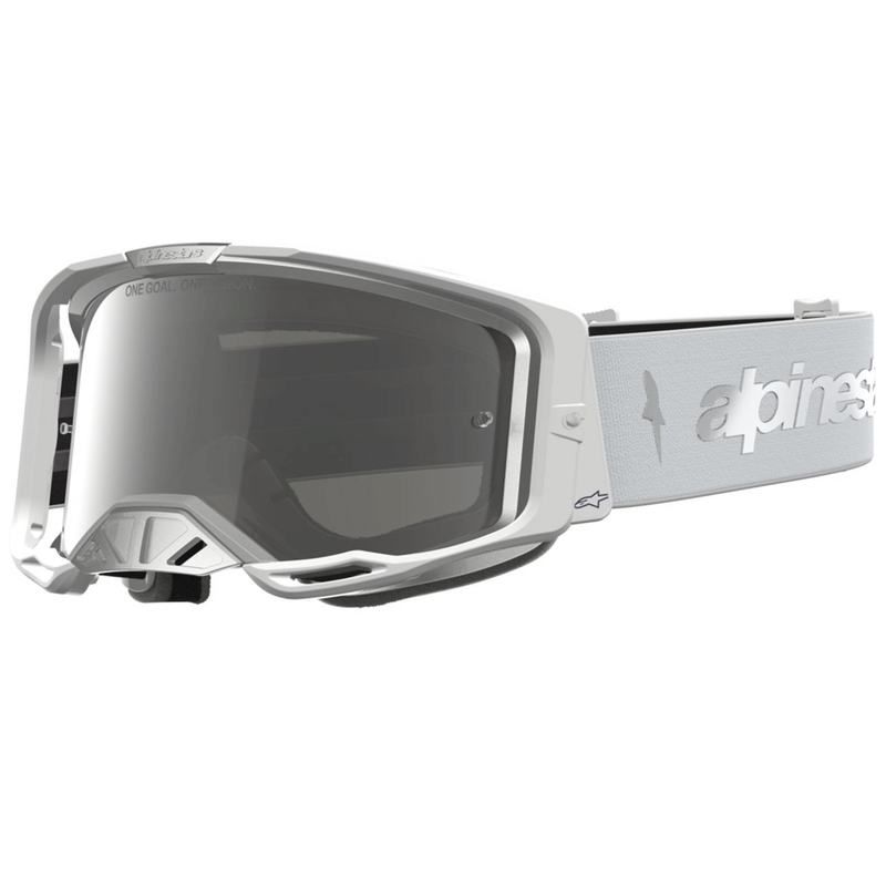 Alpinestars Vision 8 Amber wit-zilveren motorcrossbril